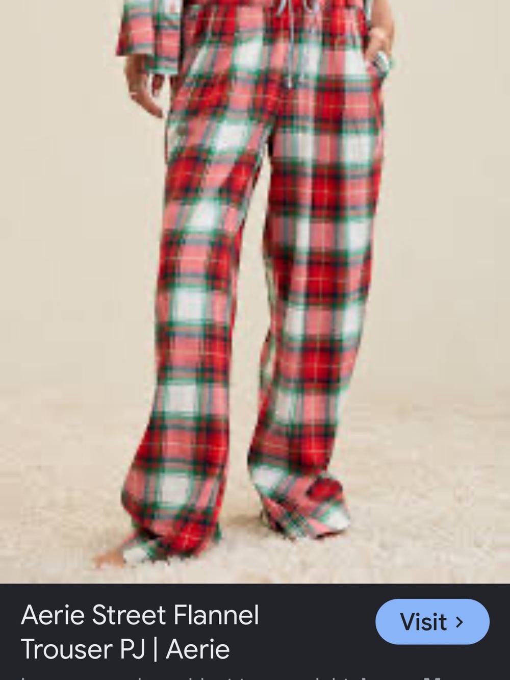 Aerie Red, Green & White Plaid pants- new in package